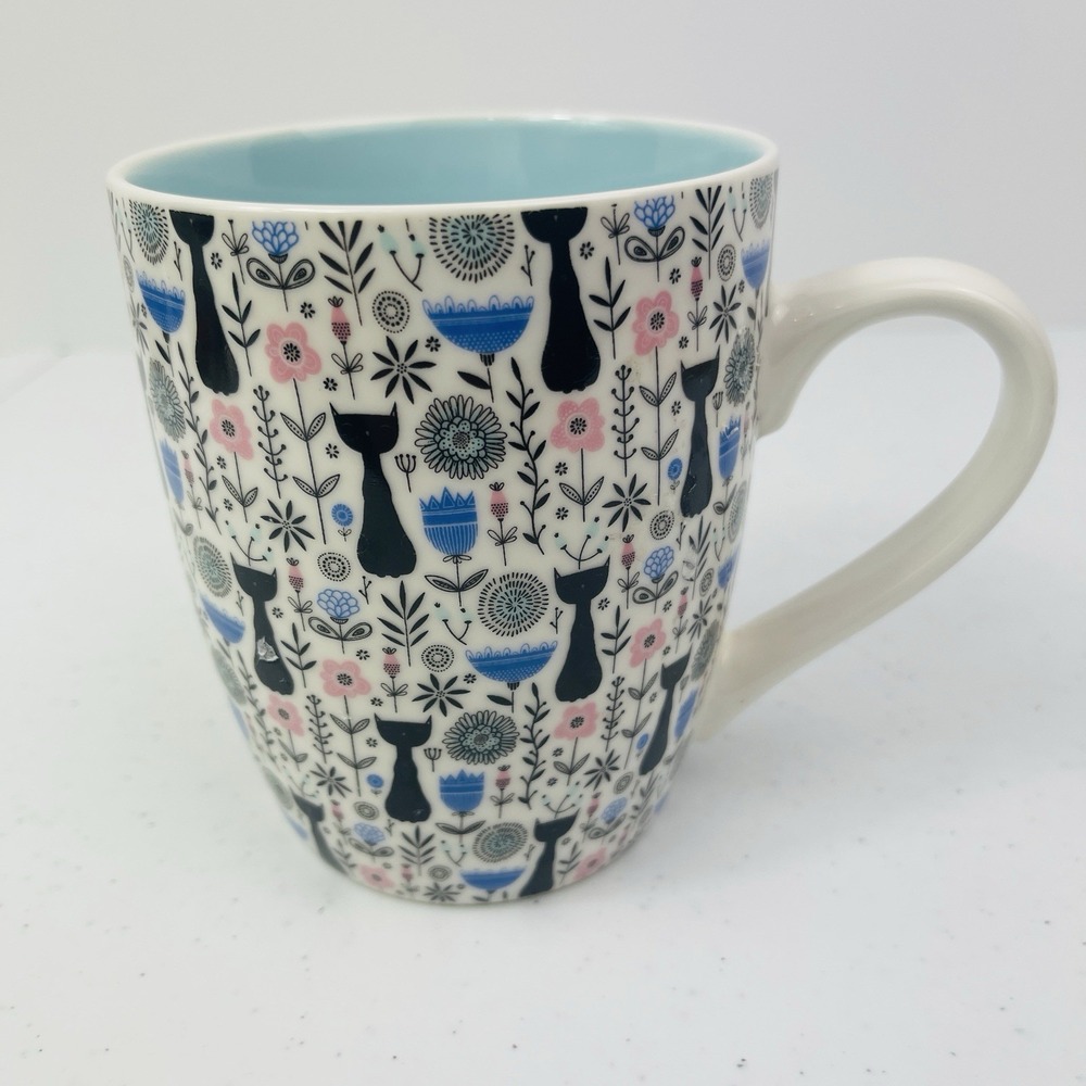 Winifred and Lily Ceramic Coffee Cup Cat Lady Floral Garden Mug Tea